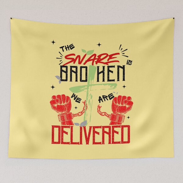 Item preview, We are delivered - Crucifixion Motivational Quotes - Baptism Gifts Yellow designed and sold by Doiemacreations.