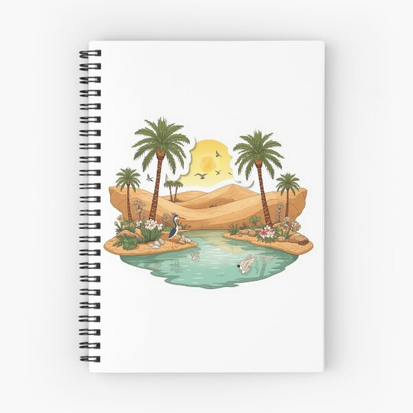 Item preview, Desert Oasis Landscape with Palm Trees and Birds designed and sold by Pandey14.