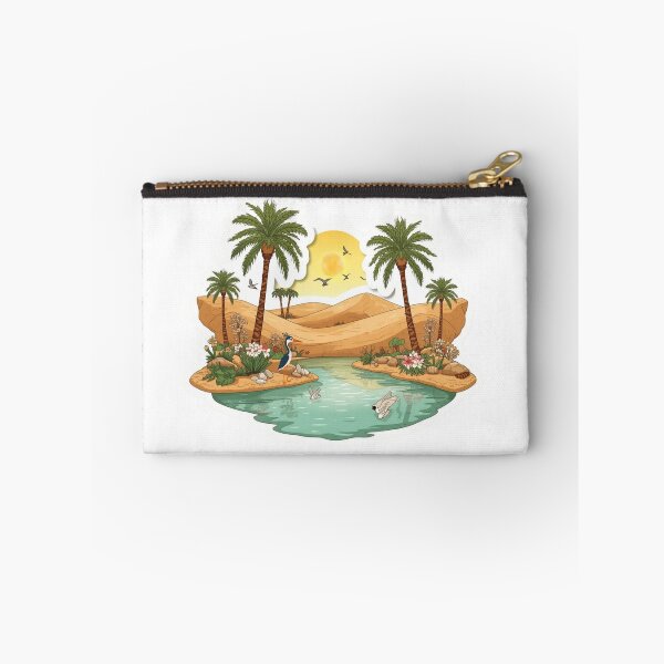 Item preview, Desert Oasis Landscape with Palm Trees and Birds designed and sold by Pandey14.