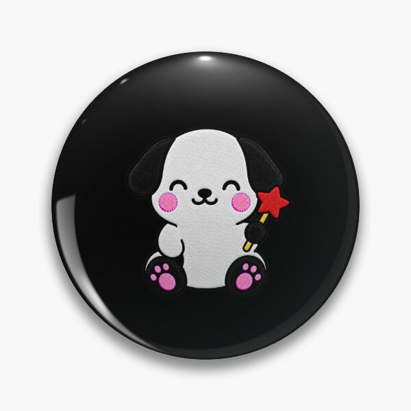 Item preview, Cute Puppy Holding Star Wand Kawaii Embroidery Patch designed and sold by ColorSplash123.