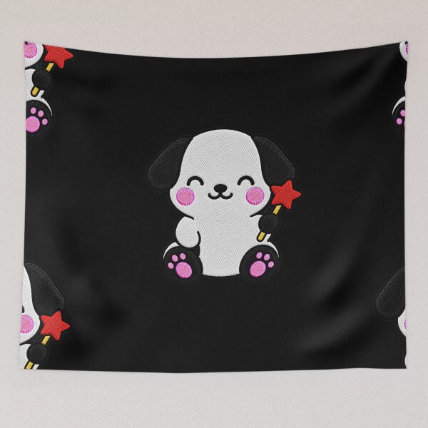 Item preview, Cute Puppy Holding Star Wand Kawaii Embroidery Patch designed and sold by ColorSplash123.