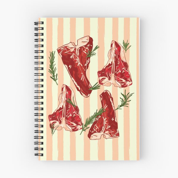 Item preview, T-Bone Steak Rosemary Retro Striped Food Aesthetic designed and sold by MaiZephyr.