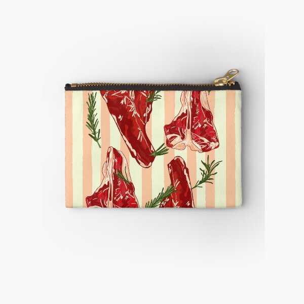 Item preview, T-Bone Steak Rosemary Retro Striped Food Aesthetic designed and sold by MaiZephyr.