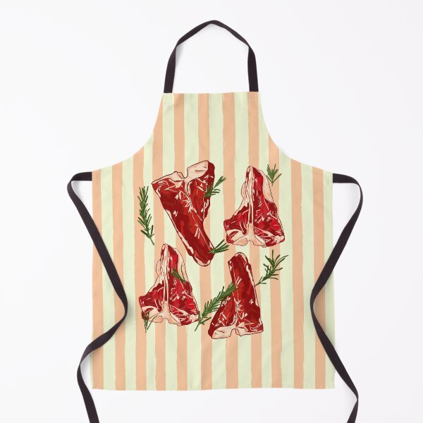 Item preview, T-Bone Steak Rosemary Retro Striped Food Aesthetic designed and sold by MaiZephyr.