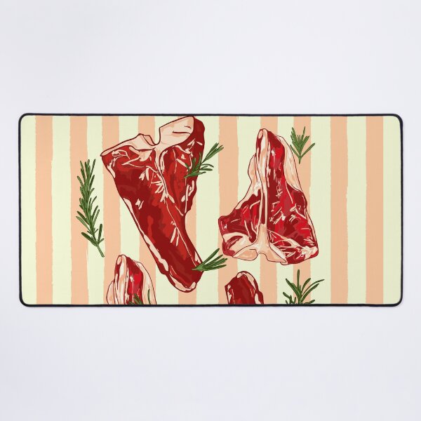 Item preview, T-Bone Steak Rosemary Retro Striped Food Aesthetic designed and sold by MaiZephyr.