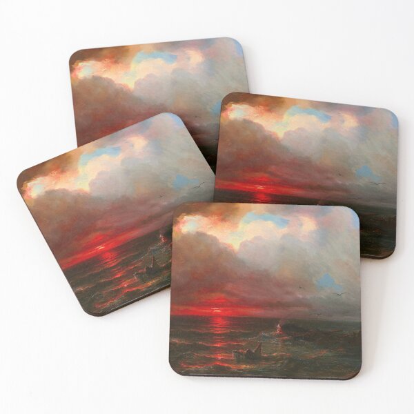 Item preview, 1862 Sunset over a coastline nautical maritime 19th century seascape painting art print by Théodore Gudin designed and sold by Jéanpaul  Ferro.