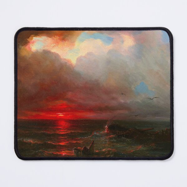 Item preview, 1862 Sunset over a coastline nautical maritime 19th century seascape painting art print by Théodore Gudin designed and sold by Jéanpaul Ferro.