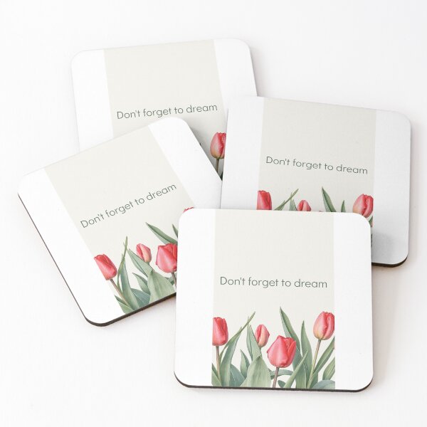 Item preview, ​Don't Forget To Dream Red Tulips Floral Quote designed and sold by Nature Moments.