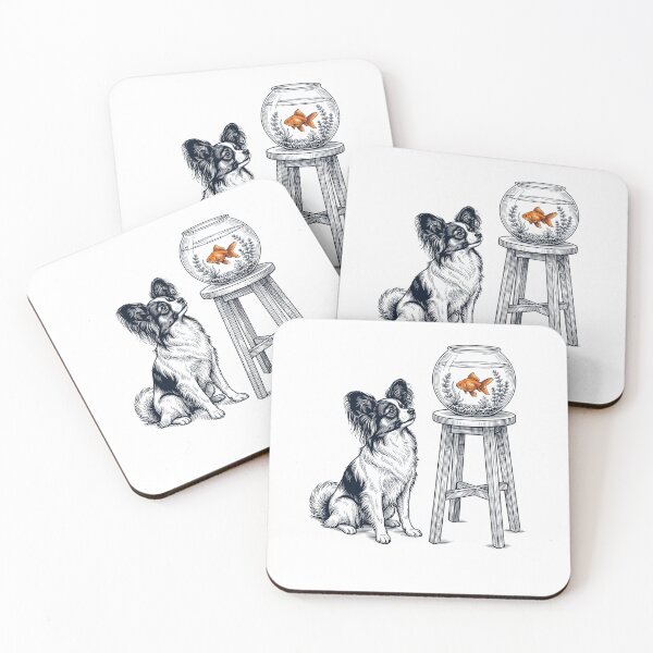 Item preview, Vintage Papillon with Goldfish Dog Lover designed and sold by dian-rody-crest.