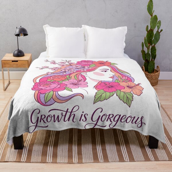 Item preview, Growth Is Gorgeous Floral Woman Illustration designed and sold by mackartist.