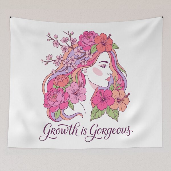 Item preview, Growth Is Gorgeous Floral Woman Illustration designed and sold by mackartist.