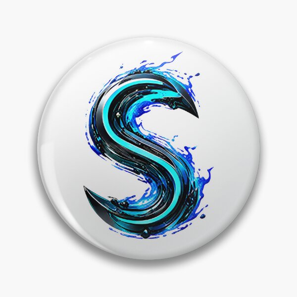 Item preview, AquaFlare Cipher The Teal Inferno Letter S designed and sold by BlissBlvdShop.