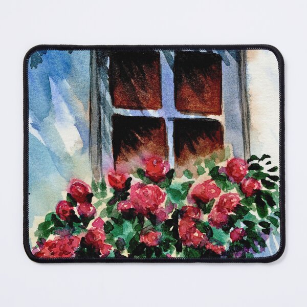 Item preview, The Window That Kept Blooming, Pink Rose Watercolour designed and sold by ArithraStudio.