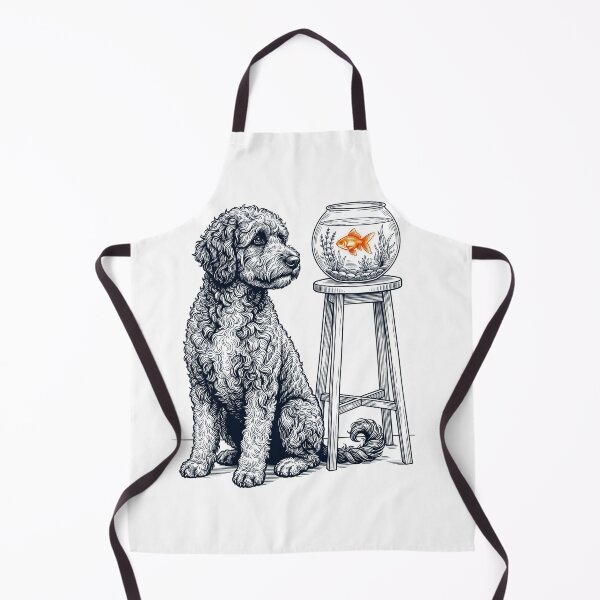Item preview, Vintage Portuguese Water Dog with Goldfish Dog Lover designed and sold by dian-rody-crest.