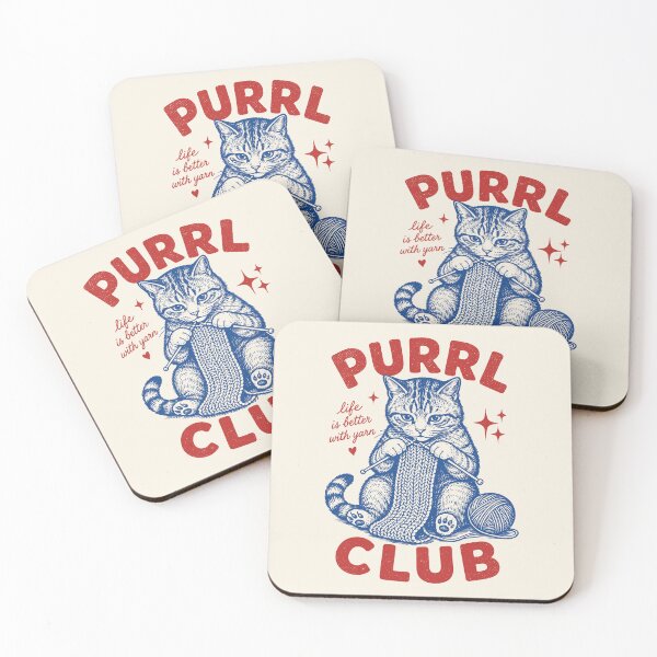 Item preview, Purrl Club Knitting Cat Retro Yarn Lover Feline  designed and sold by Y-Vibes.