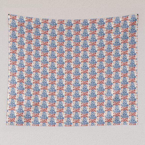 Item preview, Purrl Club Knitting Cat Retro Yarn Lover Feline  designed and sold by Y-Vibes.