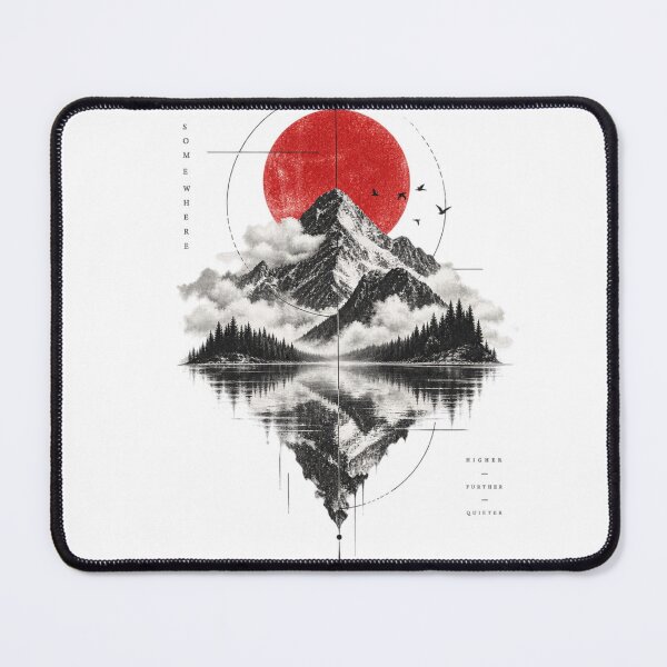 Item preview, Mountain Red Sun — Japanese Inspired Minimalist Nature Art designed and sold by mari0n980.
