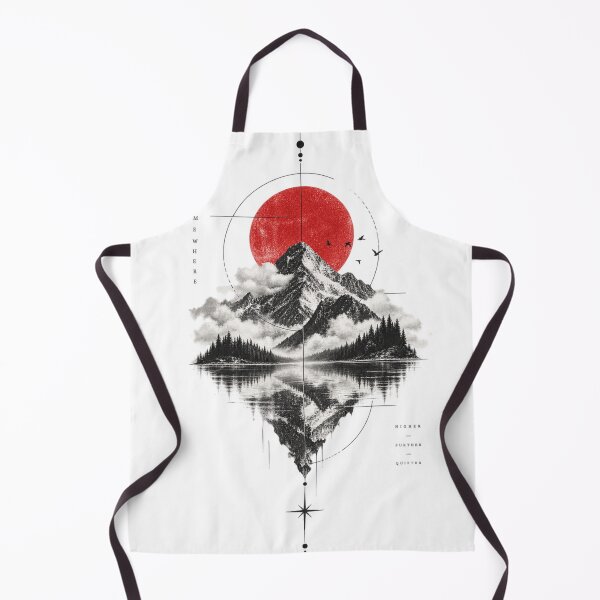 Item preview, Mountain Red Sun — Japanese Inspired Minimalist Nature Art designed and sold by mari0n980.