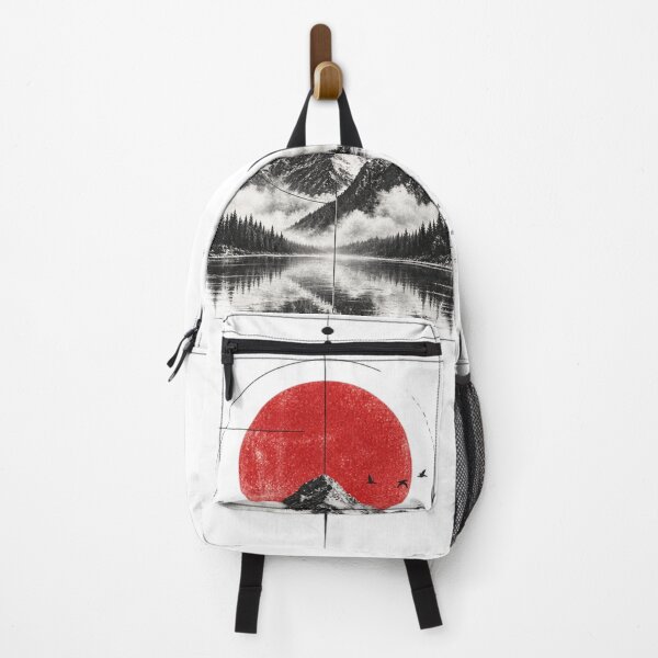 Item preview, Mountain Red Sun — Japanese Inspired Minimalist Nature Art designed and sold by mari0n980.