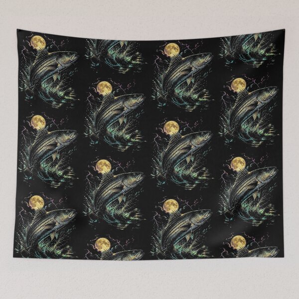 Item preview, Striped Bass Night Fishing Adventure Artwork designed and sold by cerima.