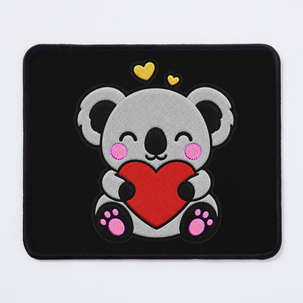 Item preview, Cute Koala Hugging Red Heart Kawaii Embroidery Patch designed and sold by ColorSplash123.