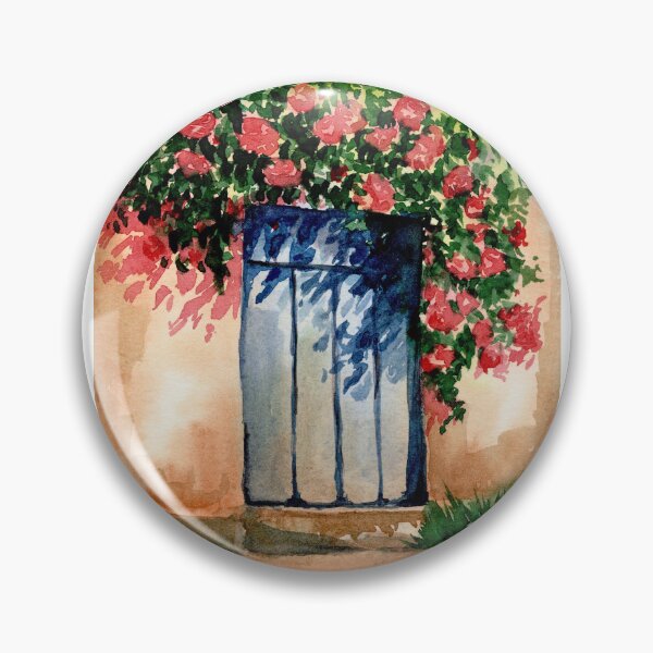 Item preview, The Door Beneath the Roses, Floral Doorway Watercolour designed and sold by ArithraStudio.