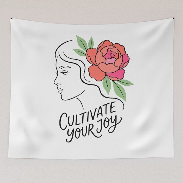 Item preview, Cultivate Your Joy Floral Woman Illustration designed and sold by mackartist.