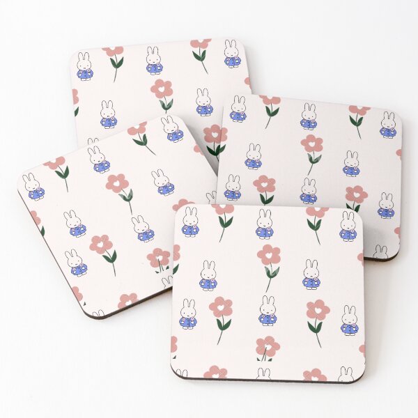 Item preview, Pastel Spring Floral Pattern with Cute Bunny in Blue designed and sold by Cozy Moss Studio.