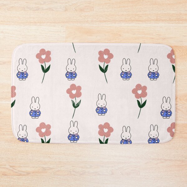 Item preview, Pastel Spring Floral Pattern with Cute Bunny in Blue designed and sold by Cozy Moss Studio.