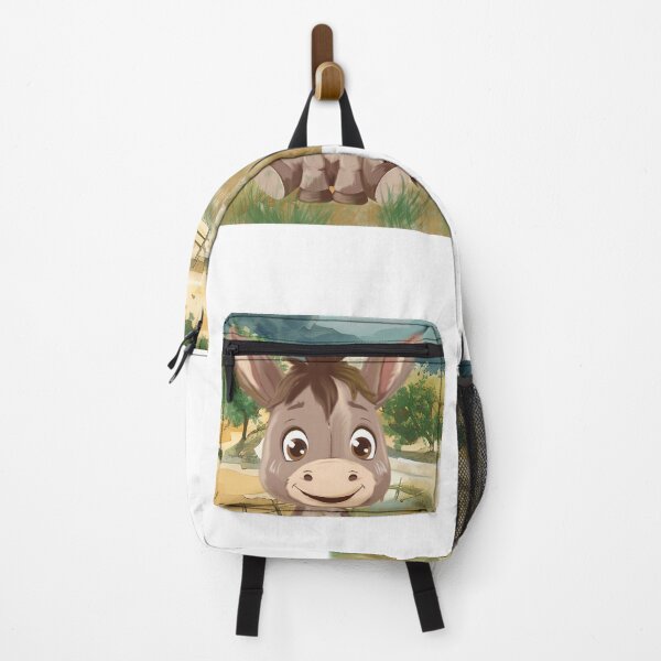 Item preview, Cute Little Donkey in Mountain Meadow Watercolor Kids Illustration designed and sold by ARTZDIG.
