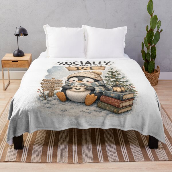 Item preview, Socially on Ice | Cute Penguin Winter Sticker designed and sold by DreamyBrushArt.