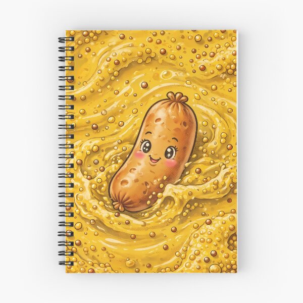 Item preview, Kawaii Sausage Swimming in Mustard designed and sold by m-y-A-I-A-R-T-.