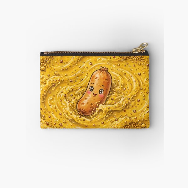 Item preview, Kawaii Sausage Swimming in Mustard designed and sold by m-y-A-I-A-R-T-.