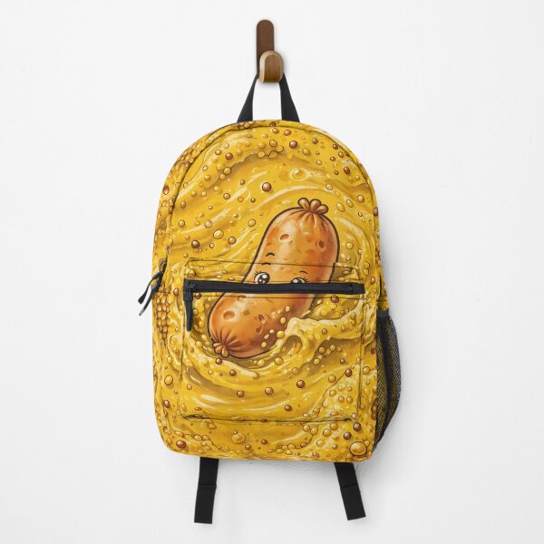 Item preview, Kawaii Sausage Swimming in Mustard designed and sold by m-y-A-I-A-R-T-.