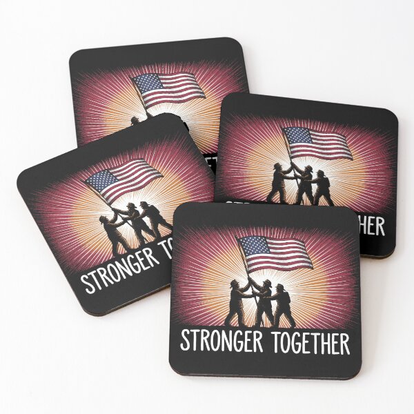 Item preview, Stronger Together Firefighters Raising Flag Ground Zero Patriot Day designed and sold by TeNovaStudio ⭐⭐⭐⭐⭐.