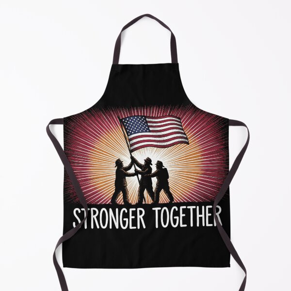 Item preview, Stronger Together Firefighters Raising Flag Ground Zero Patriot Day designed and sold by TeNovaStudio ⭐⭐⭐⭐⭐.