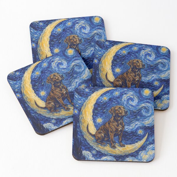 Item preview, Funny Treeing Tennessee Brindle Starry Night Painting Cute Moon Stars Mom Dad Kids designed and sold by FurryHavenPH.
