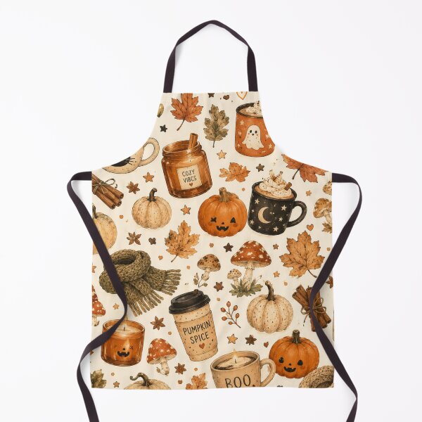 Item preview, Cozy Autumn Halloween Pumpkin Spice Mushrooms Fall Pattern designed and sold by DreamPixelPrint.