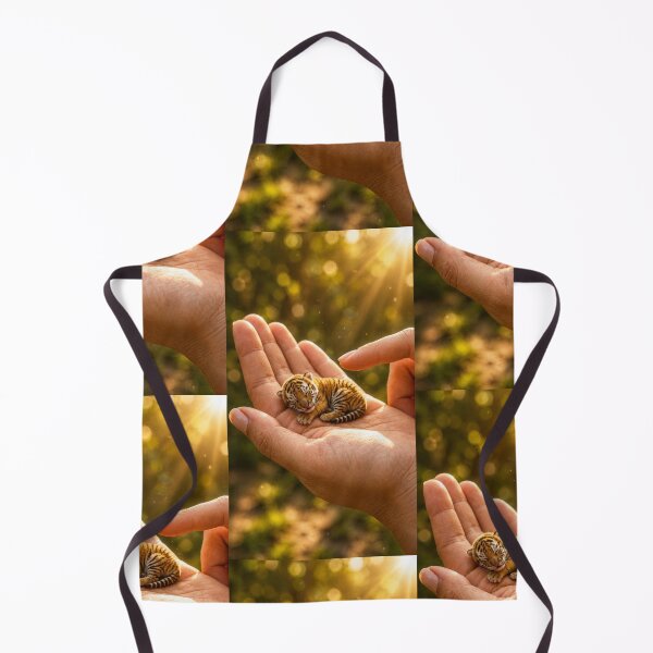 Item preview, Baby Tiger in Gentle Hands Under Golden Sunlight designed and sold by Bhaskar Digital Art.