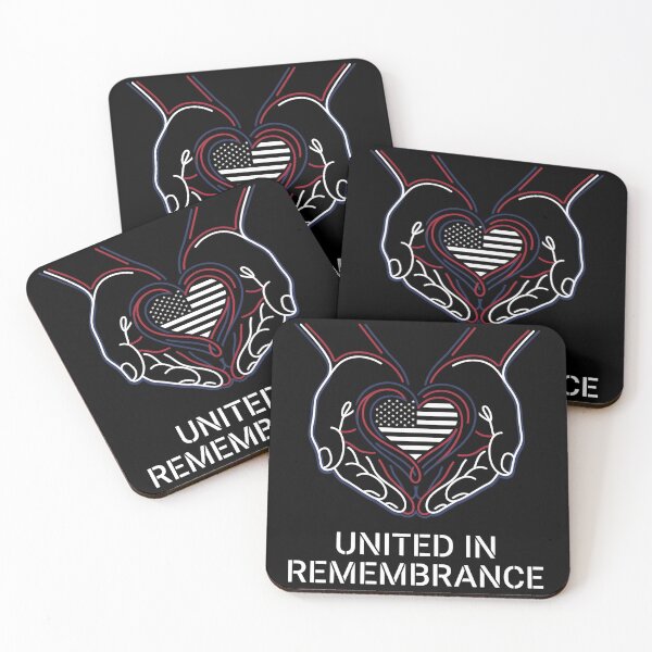 Item preview, United In Remembrance American Flag Heart Hands Patriot Day designed and sold by TeNovaStudio.