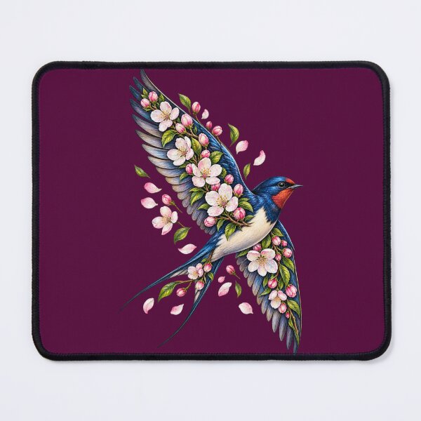 Item preview, Copy of Elegant Barn Swallow in Cherry Blossom Wreath - Spring Nature Art designed and sold by Evelashop.