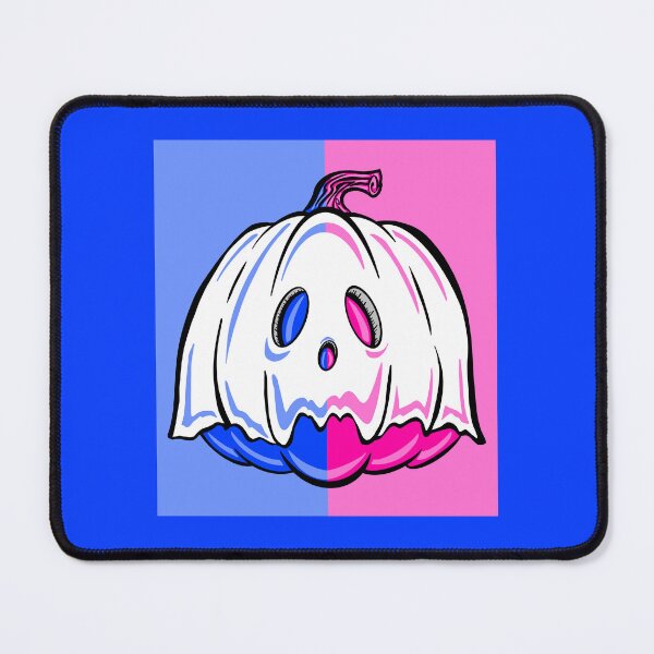 Item preview, Pink And Blue Ghost Pumpkin With blue background designed and sold by missmann.