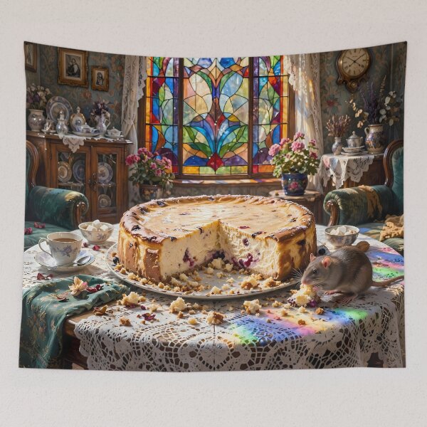 Item preview, Rat Eating Cheesecake in a Victorian Room designed and sold by m-y-A-I-A-R-T-.