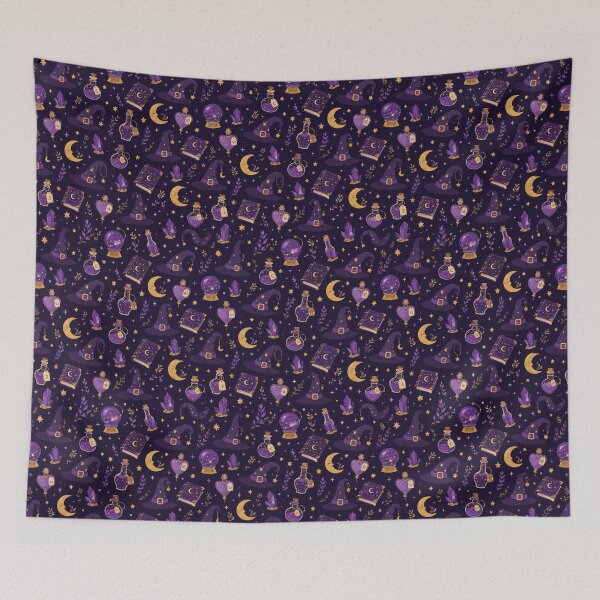 Item preview, Cute Witchy Magic Pattern designed and sold by Patternpulseee.