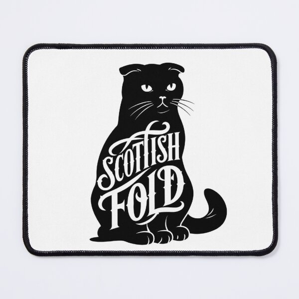 Item preview, Scottish Fold Cat Word Art | Typography Cat Silhouette Design designed and sold by AyfuDesigns.