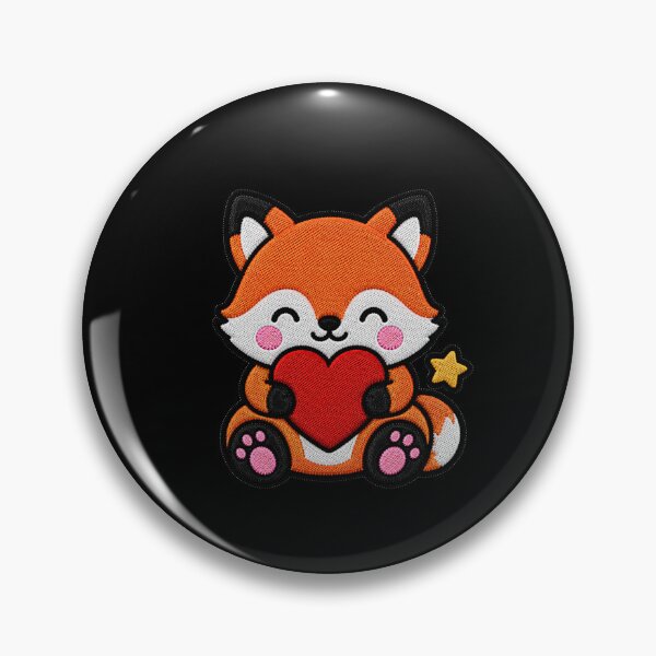 Item preview, Cute Fox Hugging Red Heart Kawaii Embroidery Patch designed and sold by ColorSplash123.