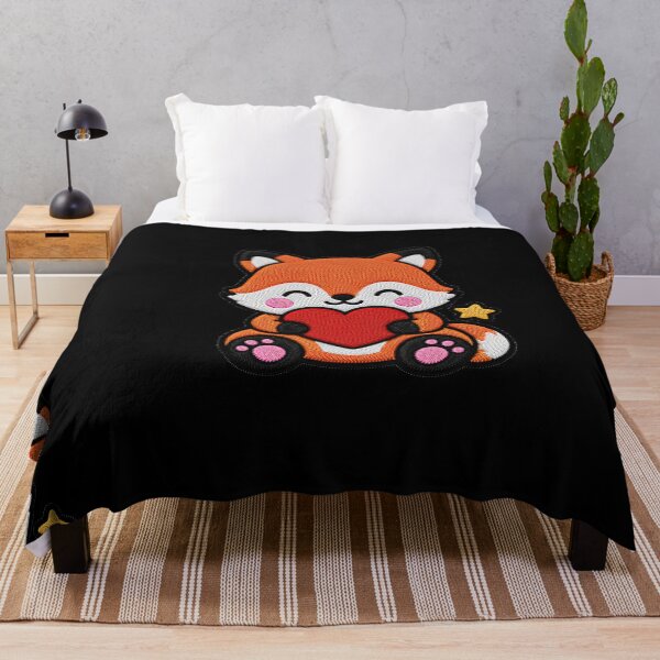 Item preview, Cute Fox Hugging Red Heart Kawaii Embroidery Patch designed and sold by ColorSplash123.