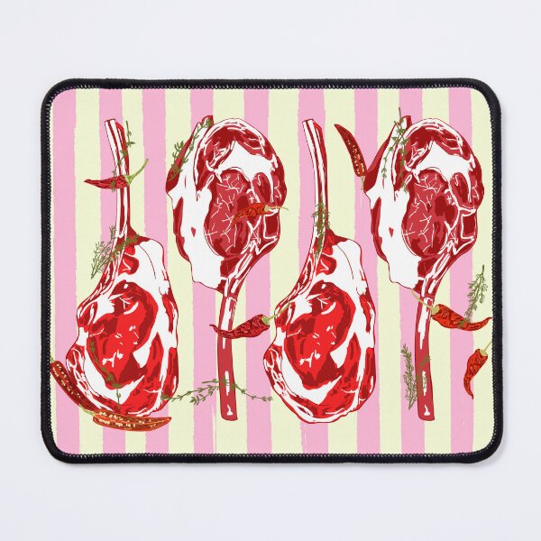 Item preview, Tomahawk Steak with Chili Herbs in Pink Stripes designed and sold by MaiZephyr.