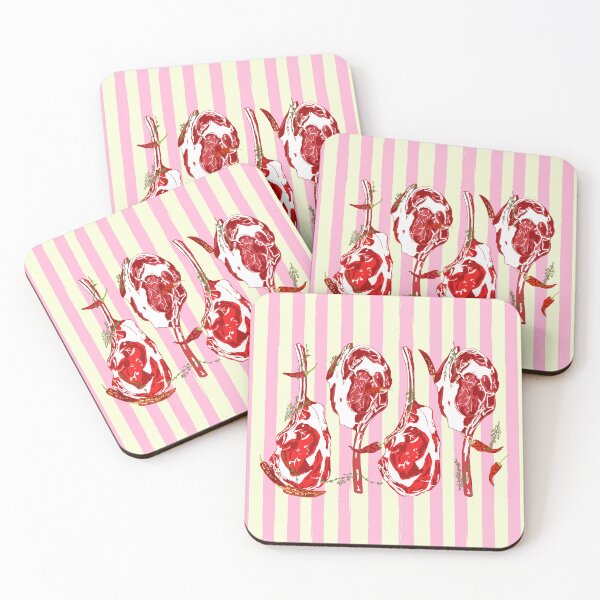 Item preview, Tomahawk Steak with Chili Herbs in Pink Stripes designed and sold by MaiZephyr.