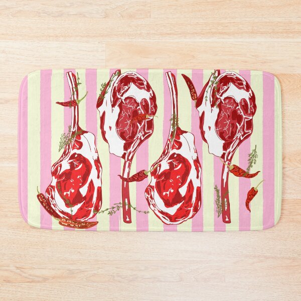 Item preview, Tomahawk Steak with Chili Herbs in Pink Stripes designed and sold by MaiZephyr.